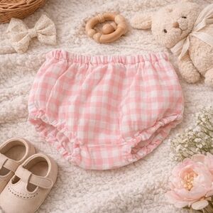 🌸 Luli & Me Pink Gingham Baby Bloomer | 3M Boutique Style | Sweet Classic